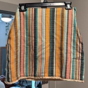 H&M Vibrant Striped Mini Skirt - Orange, Pink, Green
